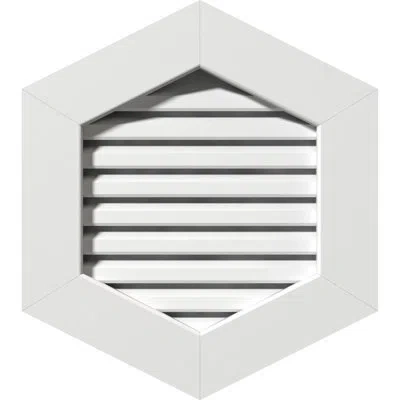 Ekena Millwork Pvc Vertical Peaked Gable Vent With Flat Trim Frame In White