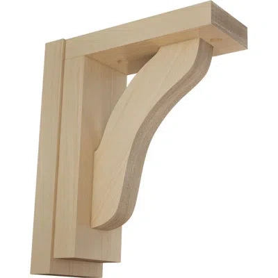 Ekena Millwork Reece Wood Bracket In Rubberwood