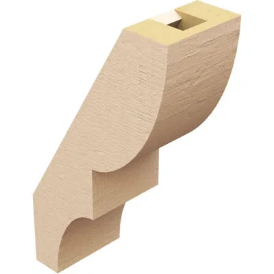 Ekena Millwork Ridgewood Rough Cedar Timberthane Knee Brace In Primed Tan