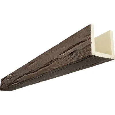 Ekena Millwork Riverwood Endurathane Faux Wood 3-sided Ceiling Beam (u-beam) In Cedar Bark