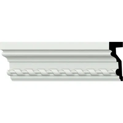 Ekena Millwork Rope 4 1/4"h X 94 1/8"w X 1 1/2"d Chair Rail In White