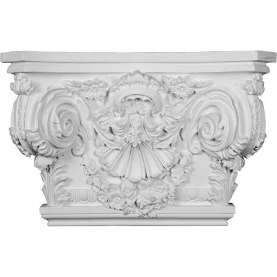 Ekena Millwork Rose Capital (fits Pilasters Up To 19 1/4"w X 2 5/8"d) In White