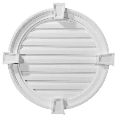 Ekena Millwork Round Gable Vent With Keystones, Functional