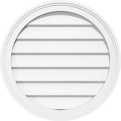 Ekena Millwork Round Surface Mount: Non-functional, Brickmould Frame Pvc Gable Vent