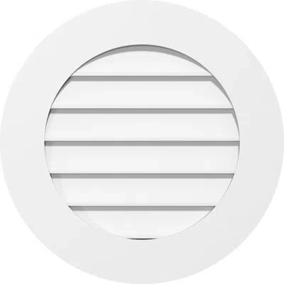 Ekena Millwork Round Surface Mount: Non-functional, Standard Frame Pvc Gable Vent