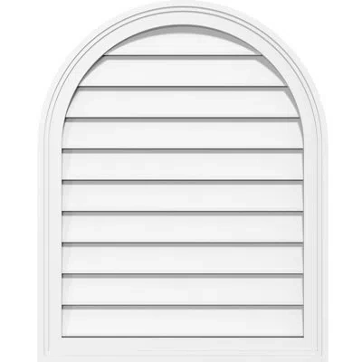 Ekena Millwork Round Top Surface Mount Functional Brickmould Frame Pvc Gable Vent