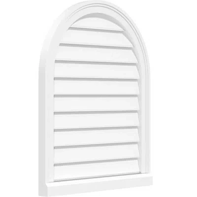 Ekena Millwork Round Top Surface Mount: Functional, Brickmould Sill Frame Pvc Gable Vent