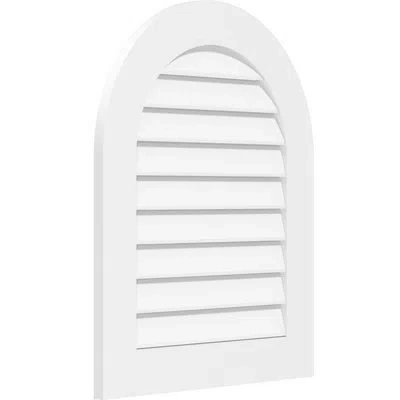 Ekena Millwork Round Top Surface Mount Functional Standard Frame Pvc Gable Vent