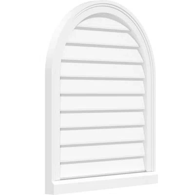 Ekena Millwork Round Top Surface Mount: Non-functional, Brickmould Sill Frame Pvc Gable Vent