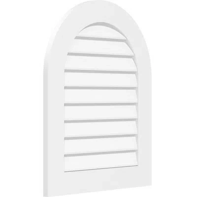 Ekena Millwork Round Top Surface Mount Non-functional Standard Frame Pvc Gable Vent