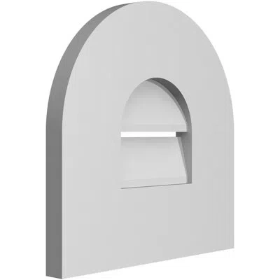 Ekena Millwork Round Top Surface Mount Signature Urethane Functional Gable Vent, Primed Tan