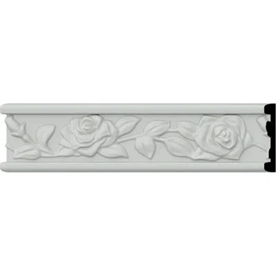 Ekena Millwork Running Rose 2 1/2"h X 95 3/4"w X 1/2"d Chair Rail In White