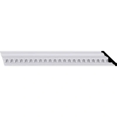 Ekena Millwork Sample - Endurathane Heaton Crown Moulding, 3 7/8"h X 4"p X 5 5/8"f X 12"l, Factory Primed In White