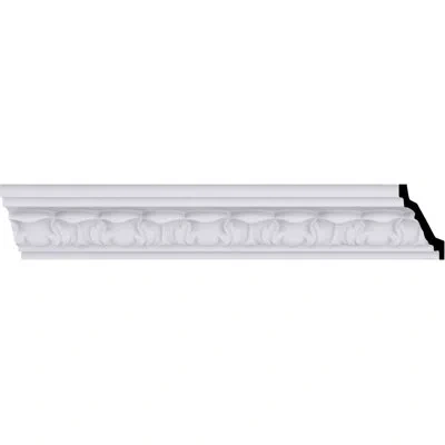 Ekena Millwork Sample - Endurathane Whitman Crown Moulding, 2 1/2"h X 2 1/2"p X 3 5/8"f X 12"l, Factory Primed In White