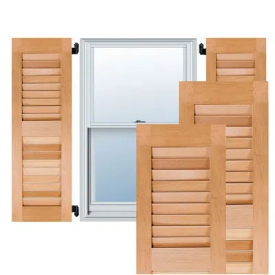 Ekena Millwork Sapele Mahogany Open Louvered Shutters (per Pair) In Unfinished
