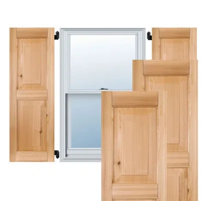 Ekena Millwork Sapele Mahogany Raised Panel Shutters (per Pair) In Unfinished