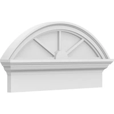 Ekena Millwork Segment Arch 3 Spoke Architectural Grade Pvc Combination Pediment In White