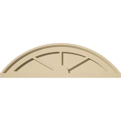 Ekena Millwork Segment Arch 3 Spoke Signature Urethane Pediment, Primed Tan