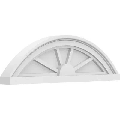 Ekena Millwork Segment Arch 4 Spoke Architectural Grade Pvc Combination Pediment In White