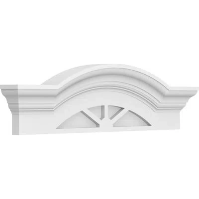 Ekena Millwork Segment Arch W/ Flankers 3 Spoke Architectural Grade Pvc Pediment In White