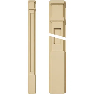 Ekena Millwork Signature Urethane Flat Panel Pilaster With Capital & Base, Primed Tan (pair)