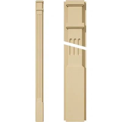 Ekena Millwork Signature Urethane Fluted Pilaster With Capital & Base, Primed Tan (pair)