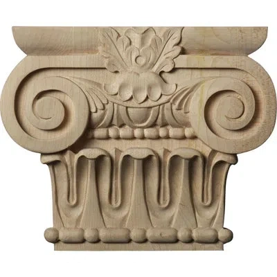 Ekena Millwork Small Bradford Roman Ionic Capital (fits Pilasters Up To 3 7/8"w X 1"d) In Cherry