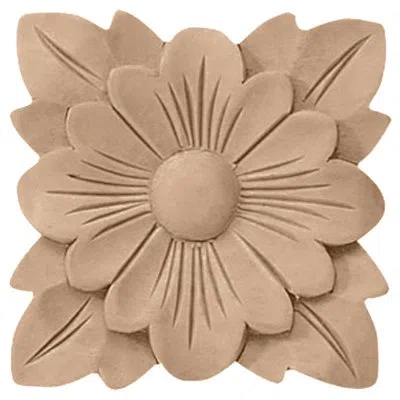 Ekena Millwork Springtime 5"h X 5"w X 3/4"d Rosette Applique In Light Brown