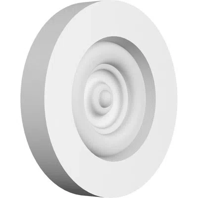 Ekena Millwork Standard Grayson Bullseye Rosette With Square Edge In White