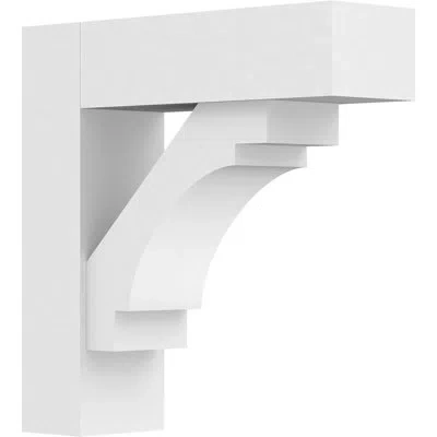 Ekena Millwork Standard Merced Architectural Grade Pvc Bracket With Block Ends In White