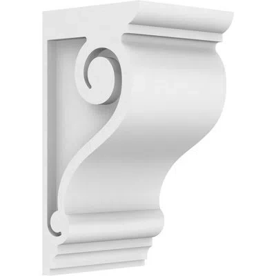 Ekena Millwork Standard Scroll Signature Urethane Corbel, Primed Tan In Primed Tan;primed Tan