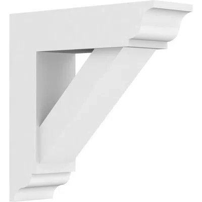 Ekena Millwork Standard Traditional Signature Urethane Bracket With Traditional Ends, Primed Tan