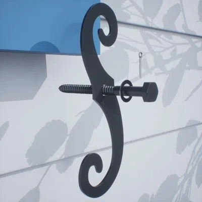 Ekena Millwork Steeltek "s" Holdback (sold As Pair) In 304 Stainless Steel Powder Coated Black