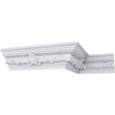 Ekena Millwork Telma Twisted Leaf Crown Molding In White