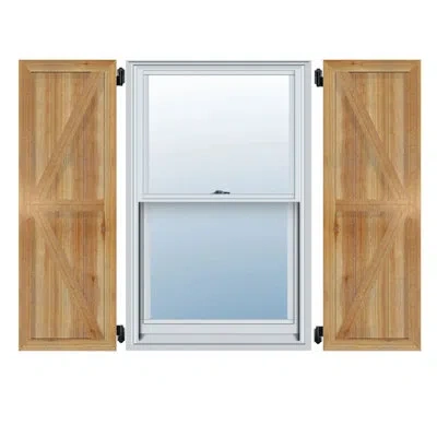 Ekena Millwork Timbercraft 5 3/8" Framed Board-n-batten Shutters W/z-bar, Western Red Cedar In Brown