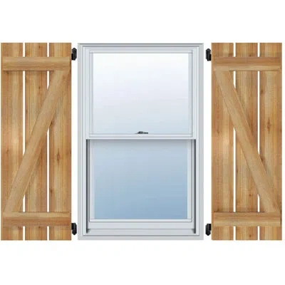 Ekena Millwork Timbercraft 5 3/8" Spaced Board-n-batten Shutters W/z-bar, Western Red Cedar (per Pair) In Brown