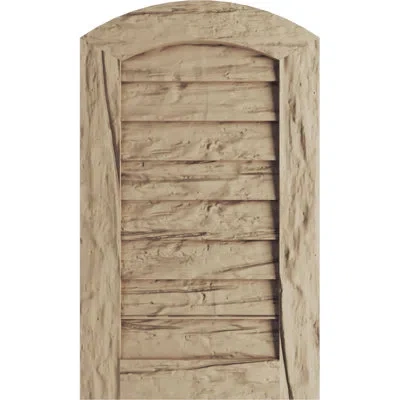 Ekena Millwork Timberthane Arch Top Faux Wood Non-functional Gable Vent, Primed Tan In Riverwood
