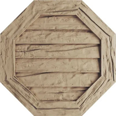 Ekena Millwork Timberthane Octagonal Faux Wood Non-functional Gable Vent, Primed Tan In Riverwood