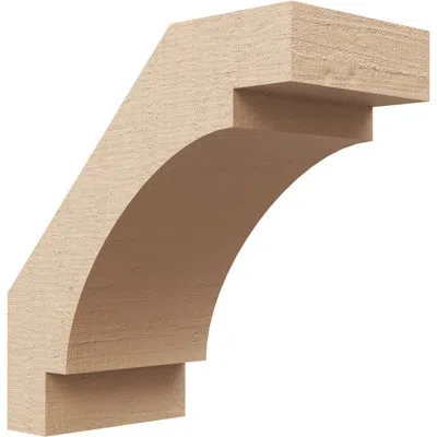 Ekena Millwork Timberthane Rough Cedar Faux Wood Merced Knee Brace, 3"w X 6"d X 6"h, Primed Tan In Neutral