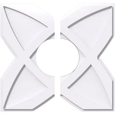 Ekena Millwork Titus Architectural Grade Pvc Contemporary Ceiling Medallion, Two Piece