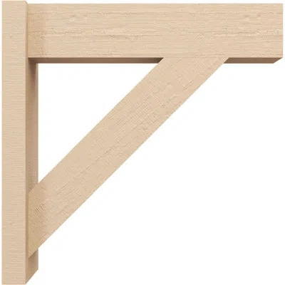 Ekena Millwork Traditional Block Rough Cedar Woodgrain Timberthane Outlooker, Primed Tan