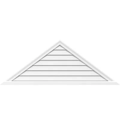 Ekena Millwork Triangle Surface Mount Functional Brickmould Sill Frame Pvc Gable Vent 11/12 Pitch