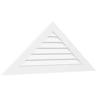 Ekena Millwork Triangle Surface Mount Non-functional Standard Frame Pvc Gable Vent 11/12 Pitch