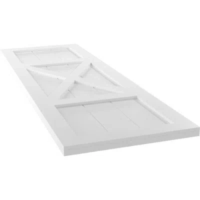 Ekena Millwork True Fit Pvc Center X-board Farmhouse Fixed Mount Shutters In Unfinished