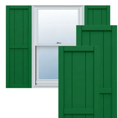 Ekena Millwork True Fit Pvc, Framed Board-n-batten Shutters In Viridian Green