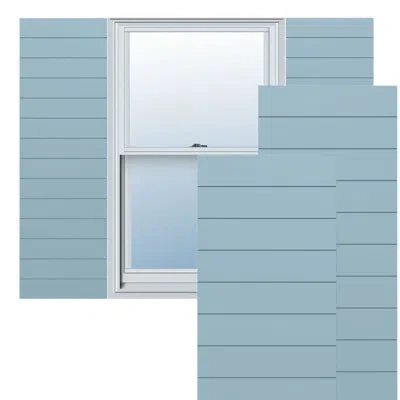 Ekena Millwork True Fit Pvc Horizontal Slat Modern Style Fixed Mount Shutters In Peaceful Blue