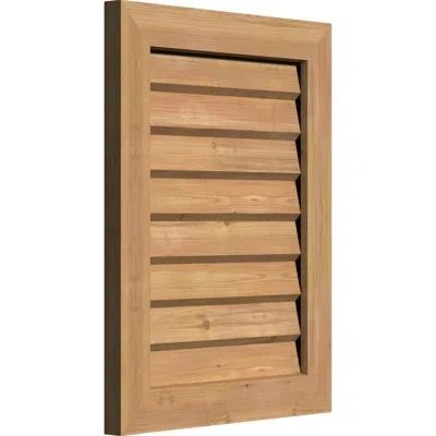 Ekena Millwork Vertical Non-functional Wood Gable Vent W/ Decorative Face Frame In Unfinished Western Red Cedar (smooth)