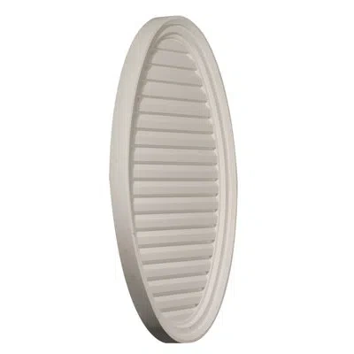 Ekena Millwork Vertical Oval Gable Vent Louver, Functional In White