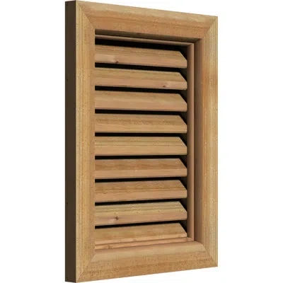 Ekena Millwork Vertical Wood Gable Vent (functional Recessed Mount Brick Mould Face Frame) In Unfinished Western Red Cedar (rough Sawn
