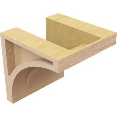 Ekena Millwork Viola Rough Cedar Woodgrain Timberthane Corbel, Primed Tan In Brown